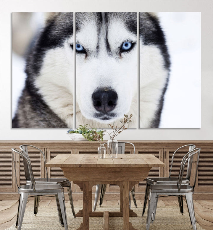 Framed Set of Wolf Print Wild Animal Canvas Wall Art Wildlife on Original Canvas