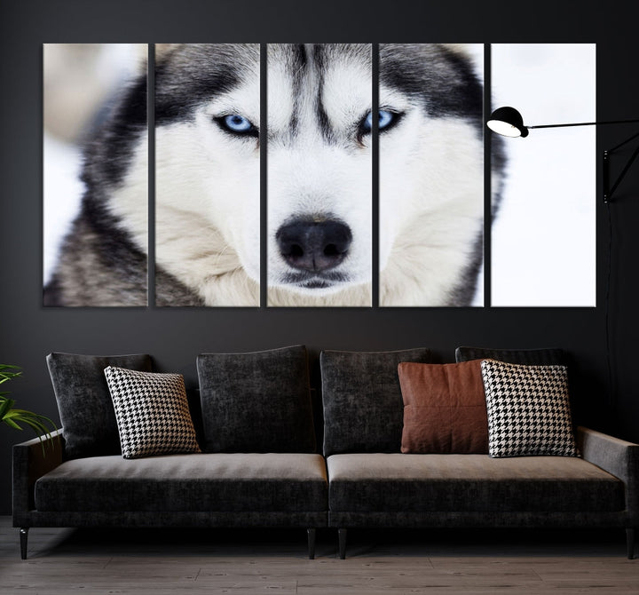 Framed Set of Wolf Print Wild Animal Canvas Wall Art Wildlife on Original Canvas