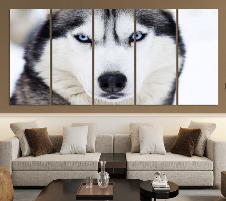 Framed Set of Wolf Print Wild Animal Canvas Wall Art Wildlife on Original Canvas