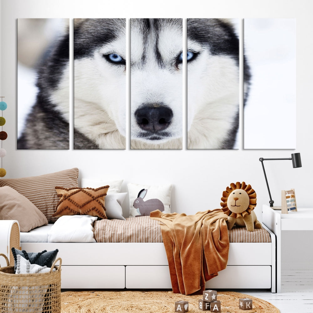 Framed Set of Wolf Print Wild Animal Canvas Wall Art Wildlife on Original Canvas