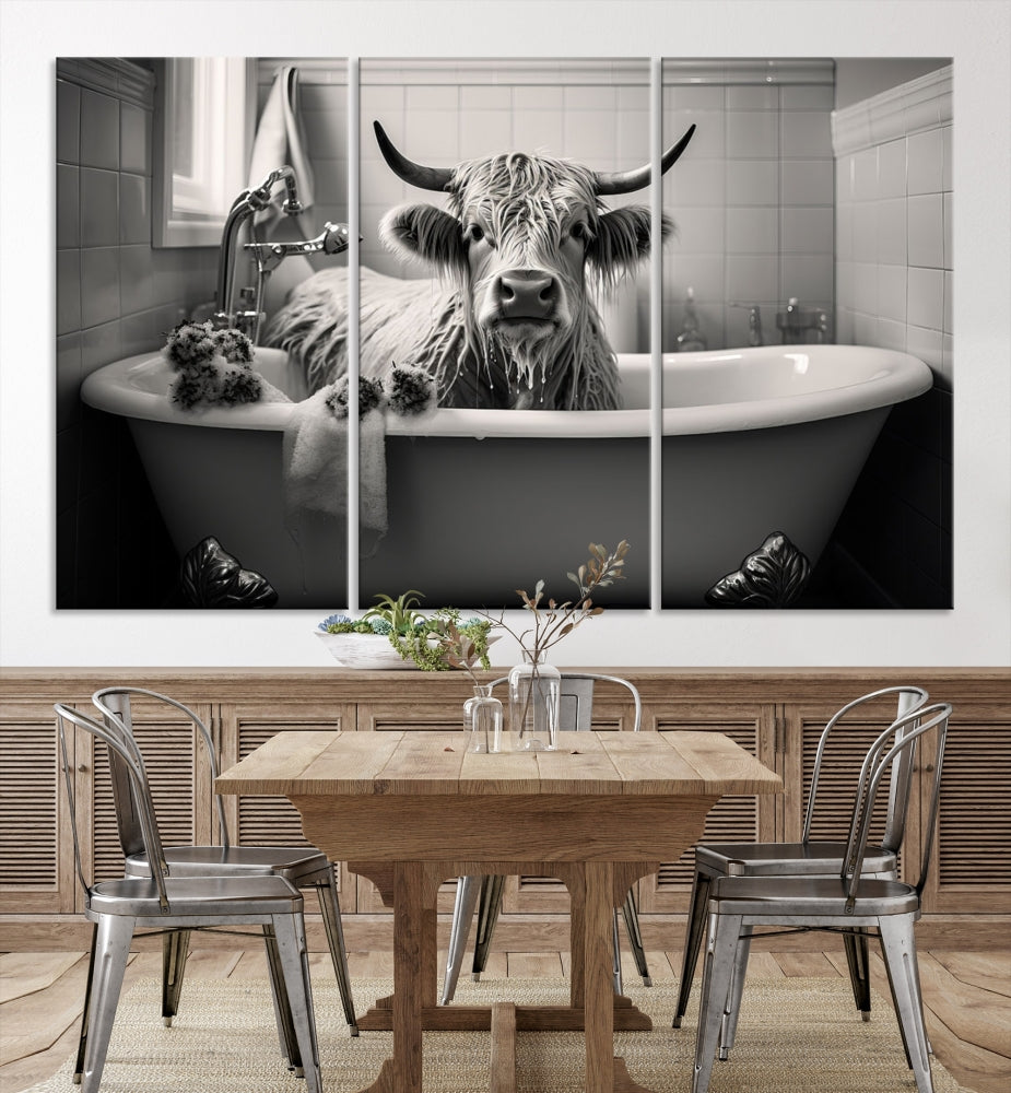 Funny Cow Art Print Animal Wall Art Framed Canvas Print Wall Decor