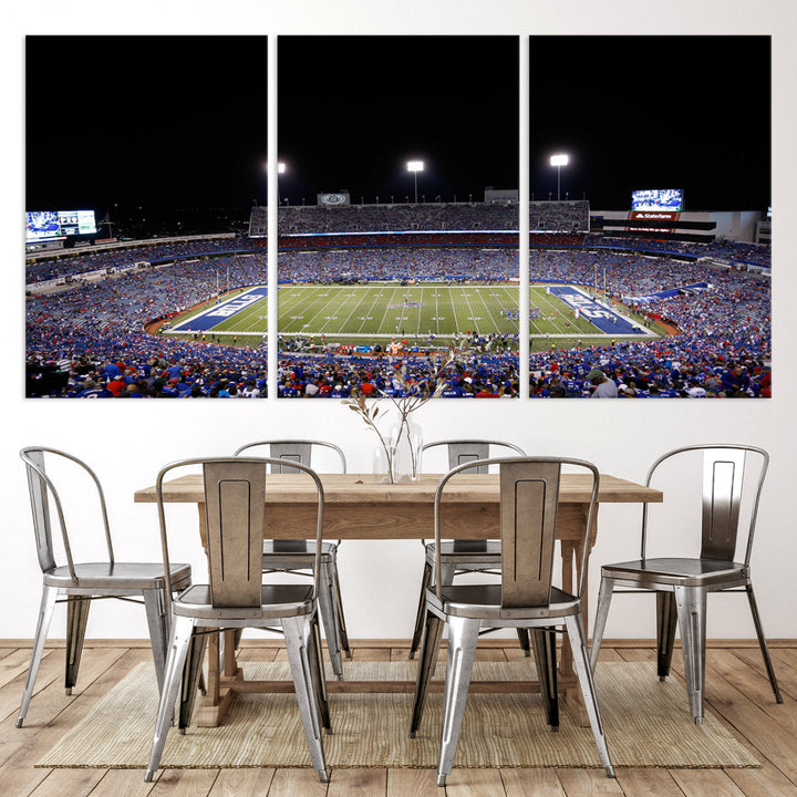 Game Night at Highmark Stadium Buffalo Bills Stadium Wall Art Canvas Print, American Football Stadium Wall Art Canvas Print - NFL Wall Art