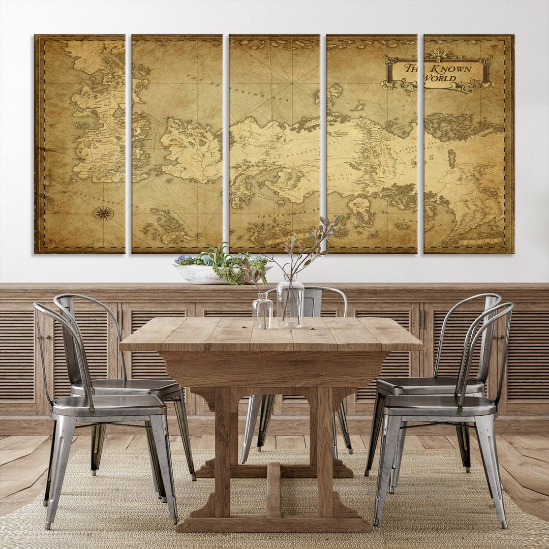 Game of Thrones Wall Art Canvas Print, The Known World Map Print