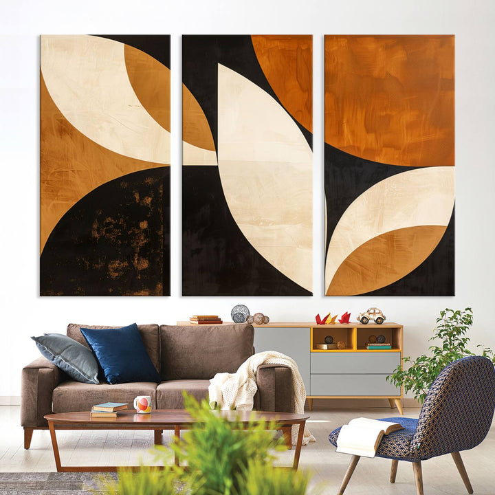 Geometric Abstract Wall Art Canvas Print, Mid Century Modern Wall Art Print