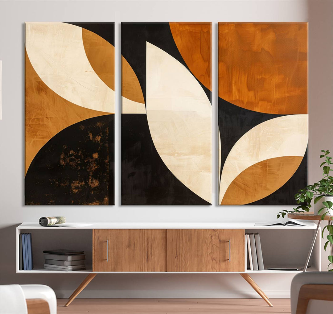 Geometric Abstract Wall Art Canvas Print, Mid Century Modern Wall Art Print