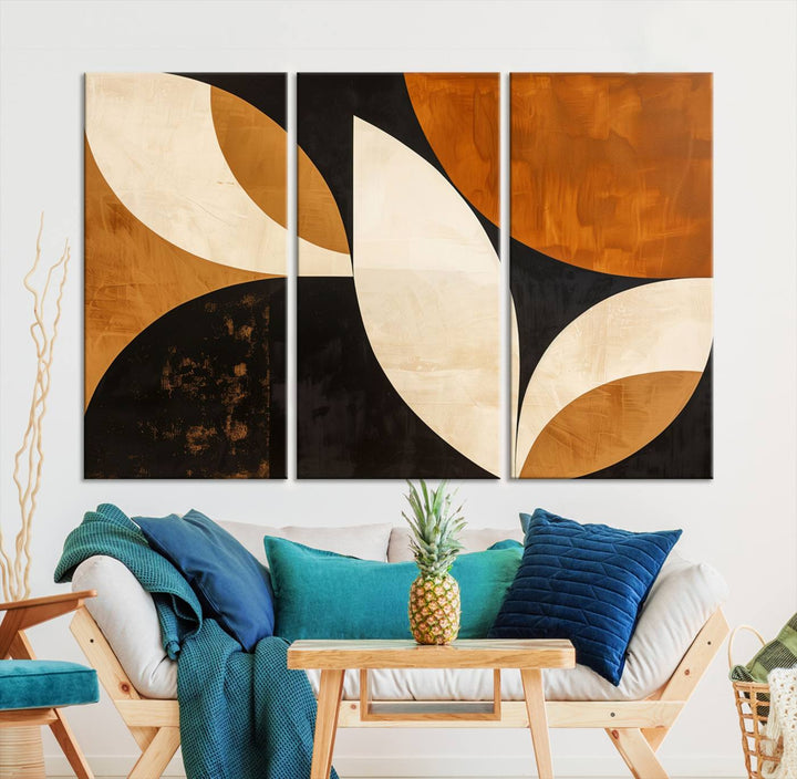 Geometric Abstract Wall Art Canvas Print, Mid Century Modern Wall Art Print