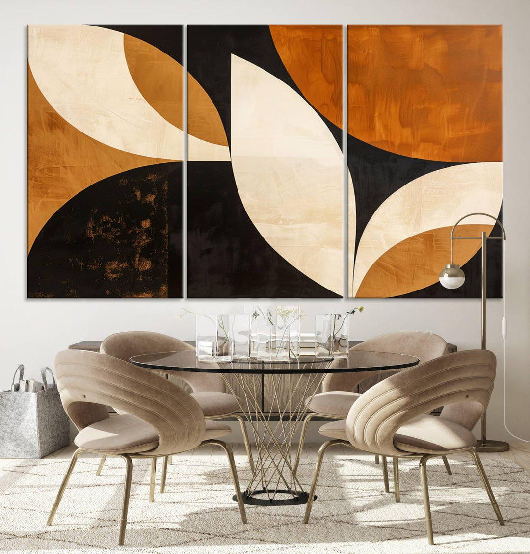 Geometric Abstract Wall Art Canvas Print, Mid Century Modern Wall Art Print