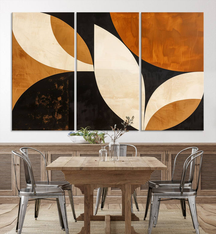 Geometric Abstract Wall Art Canvas Print, Mid Century Modern Wall Art Print