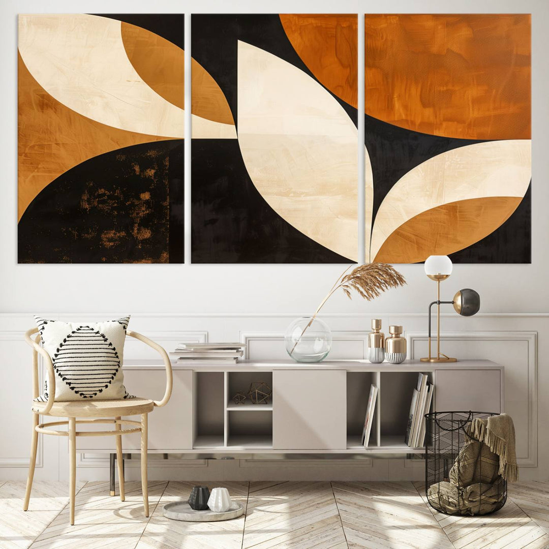 Geometric Abstract Wall Art Canvas Print, Mid Century Modern Wall Art Print