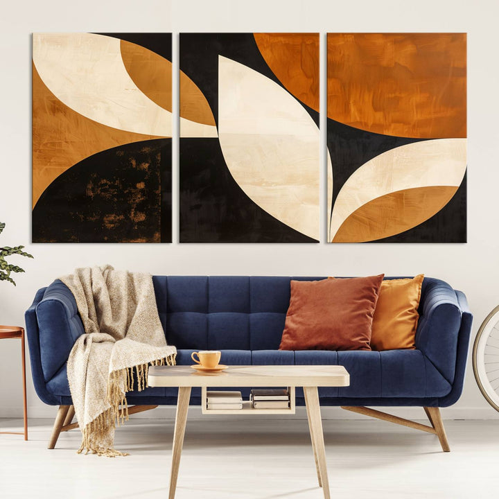 Geometric Abstract Wall Art Canvas Print, Mid Century Modern Wall Art Print