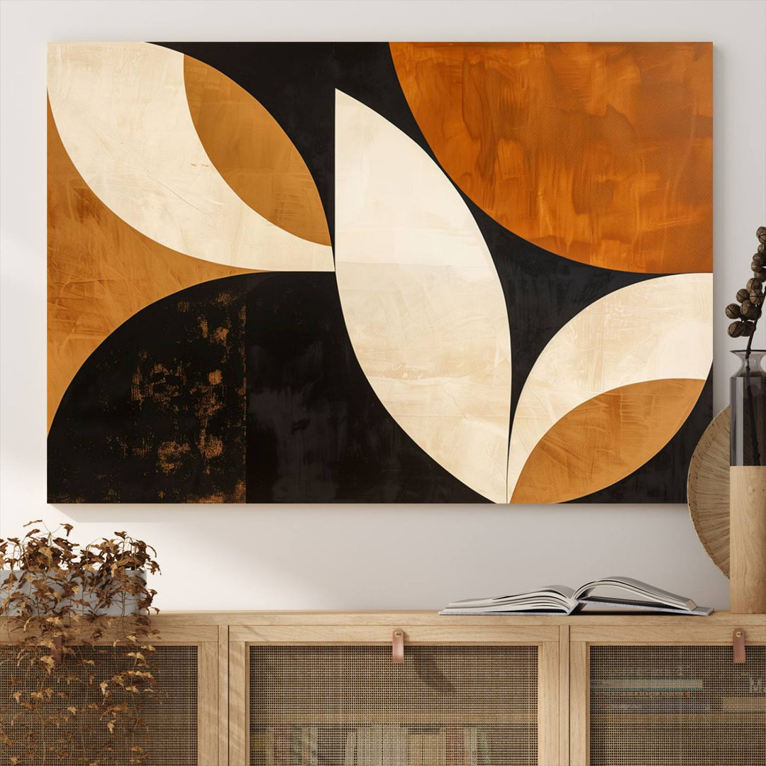 Geometric Abstract Wall Art Canvas Print, Mid Century Modern Wall Art Print