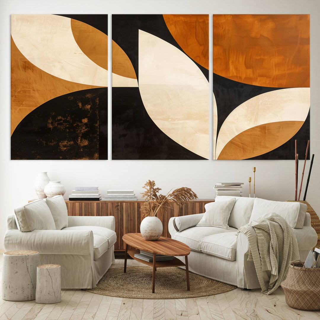 Geometric Abstract Wall Art Canvas Print, Mid Century Modern Wall Art Print