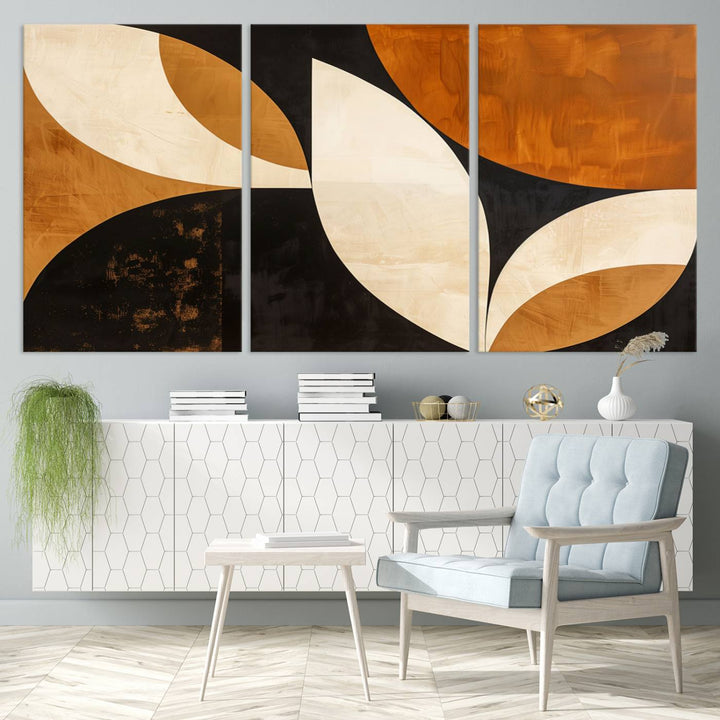 Geometric Abstract Wall Art Canvas Print, Mid Century Modern Wall Art Print