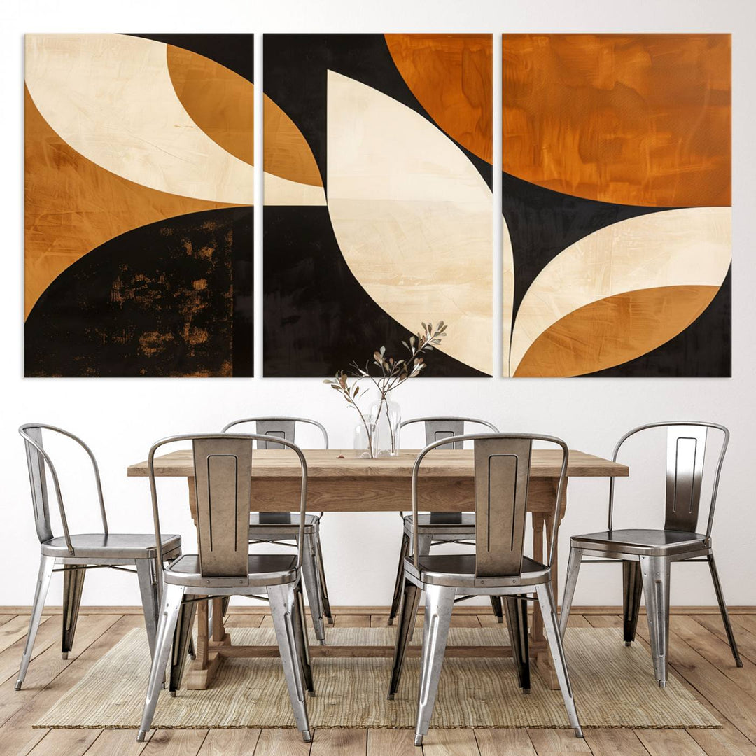 Geometric Abstract Wall Art Canvas Print, Mid Century Modern Wall Art Print