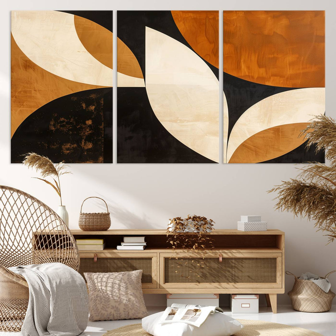 Geometric Abstract Wall Art Canvas Print, Mid Century Modern Wall Art Print