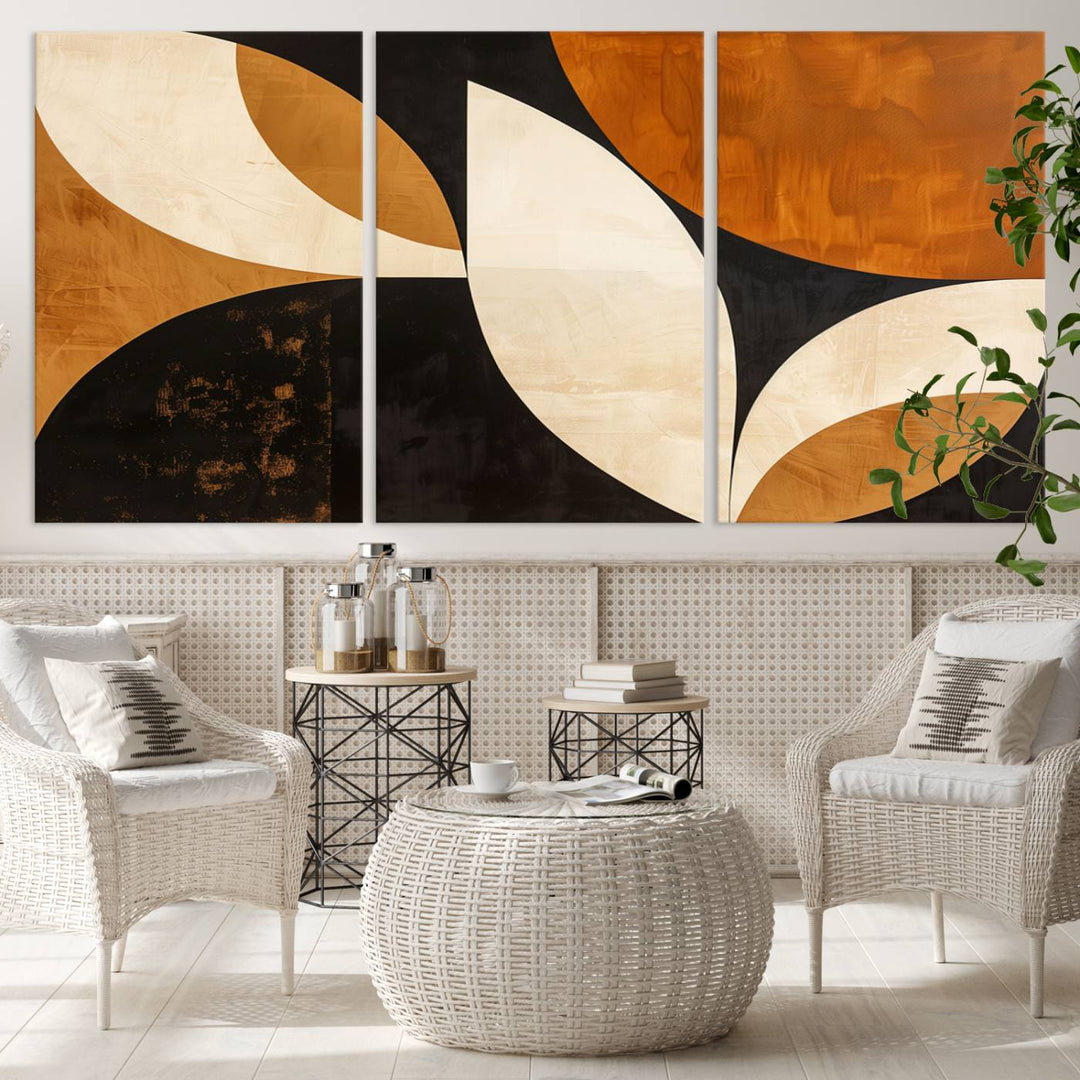 Geometric Abstract Wall Art Canvas Print, Mid Century Modern Wall Art Print