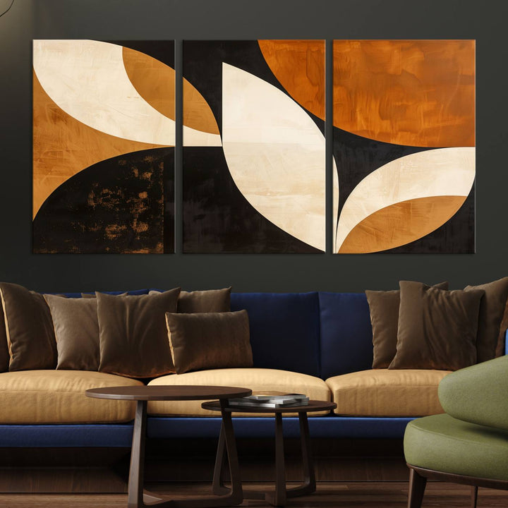 Geometric Abstract Wall Art Canvas Print, Mid Century Modern Wall Art Print