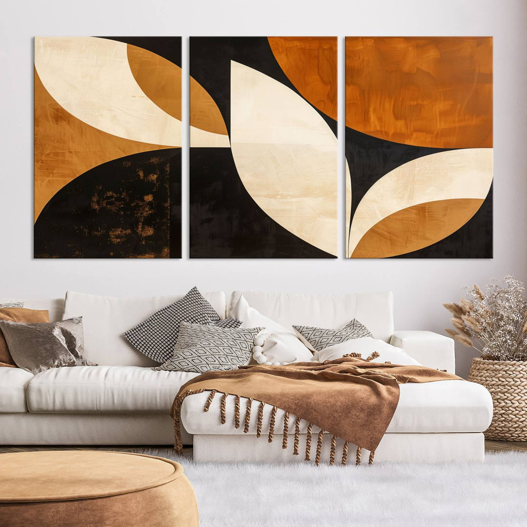 Geometric Abstract Wall Art Canvas Print, Mid Century Modern Wall Art Print