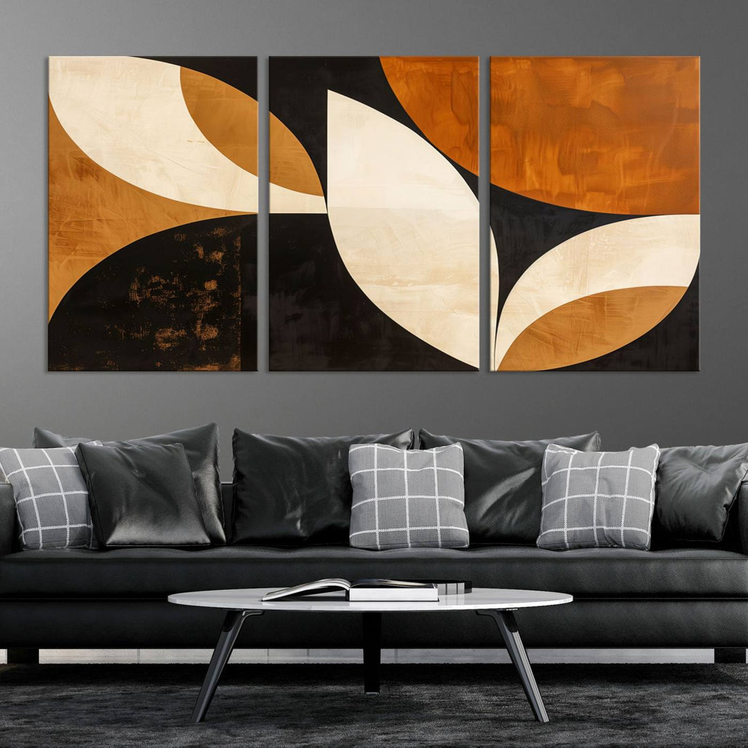 Geometric Abstract Wall Art Canvas Print, Mid Century Modern Wall Art Print