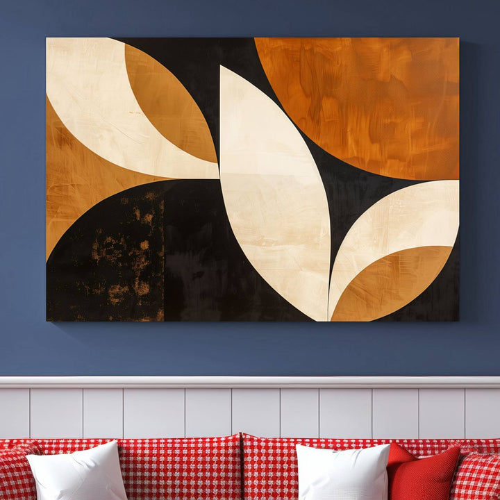 Geometric Abstract Wall Art Canvas Print, Mid Century Modern Wall Art Print