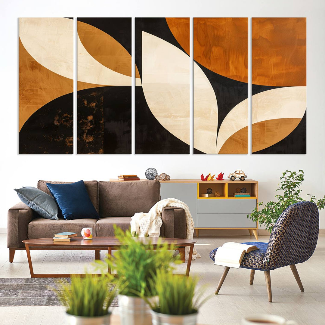 Geometric Abstract Wall Art Canvas Print, Mid Century Modern Wall Art Print