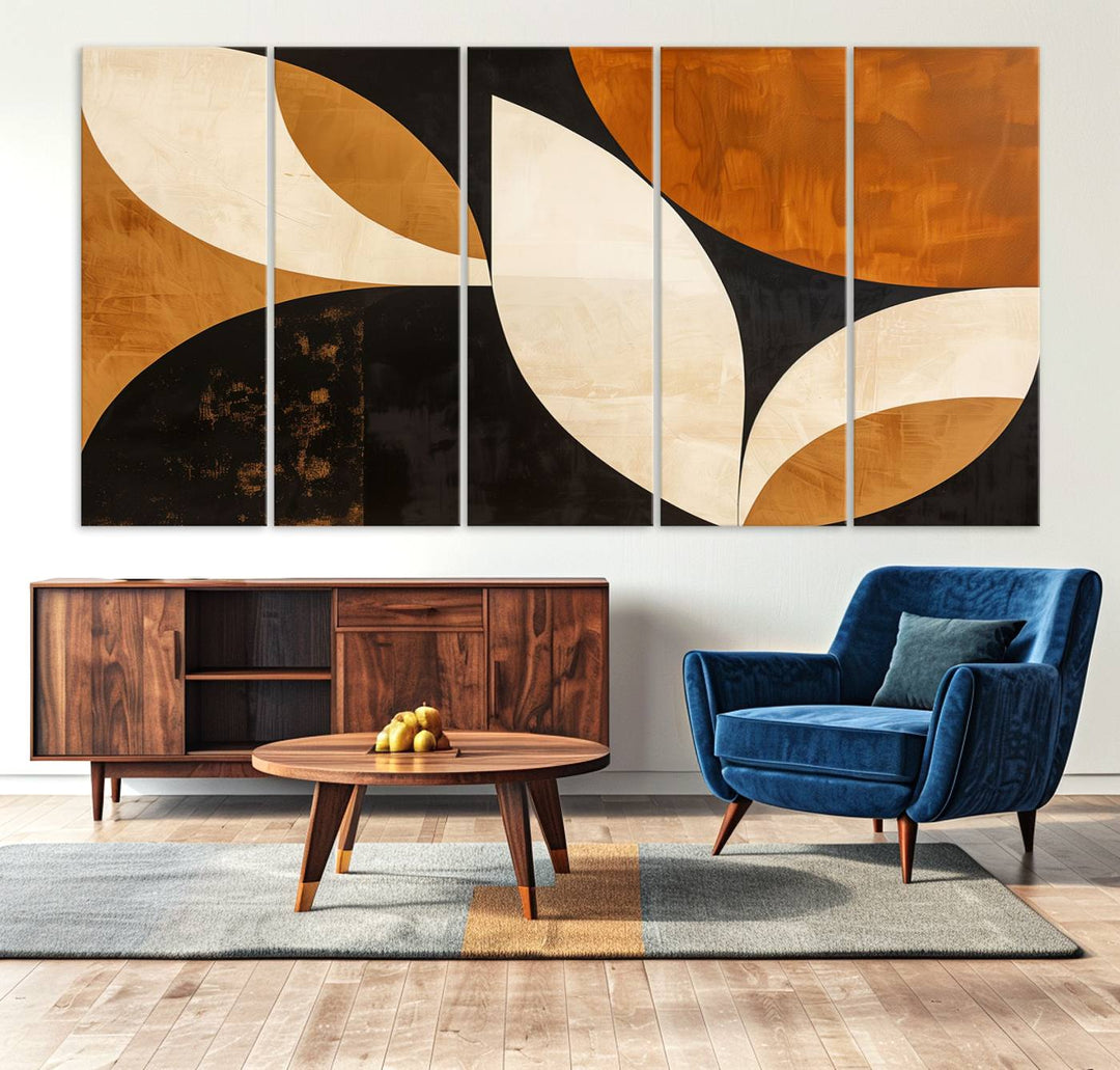 Geometric Abstract Wall Art Canvas Print, Mid Century Modern Wall Art Print