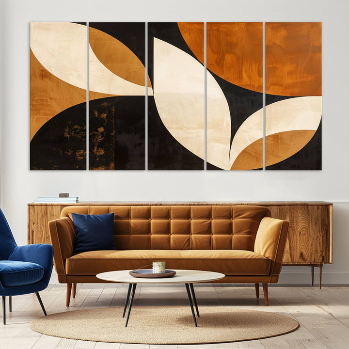 Geometric Abstract Wall Art Canvas Print, Mid Century Modern Wall Art Print