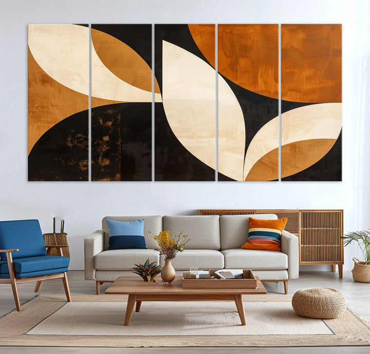 Geometric Abstract Wall Art Canvas Print, Mid Century Modern Wall Art Print