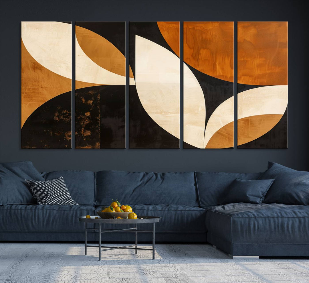 Geometric Abstract Wall Art Canvas Print, Mid Century Modern Wall Art Print