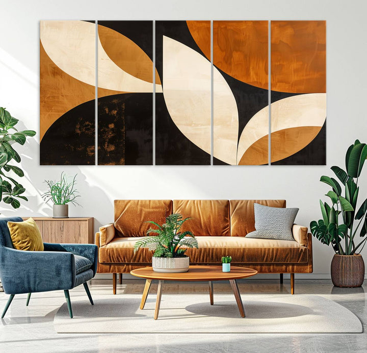 Geometric Abstract Wall Art Canvas Print, Mid Century Modern Wall Art Print