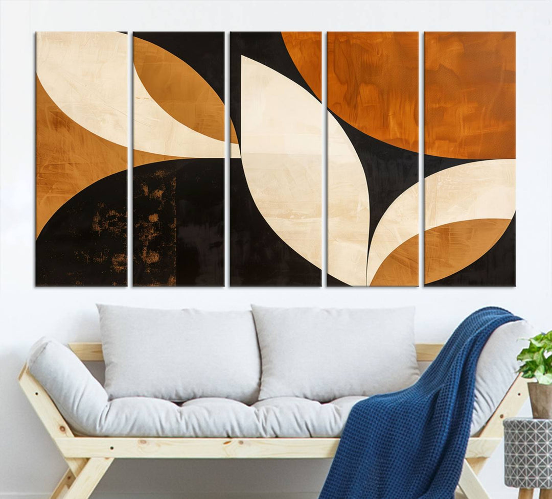 Geometric Abstract Wall Art Canvas Print, Mid Century Modern Wall Art Print