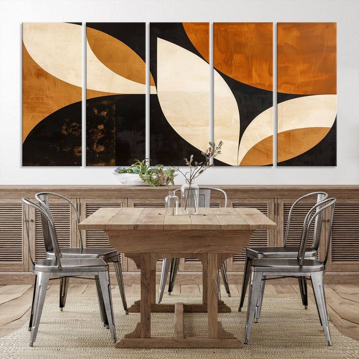 Geometric Abstract Wall Art Canvas Print, Mid Century Modern Wall Art Print