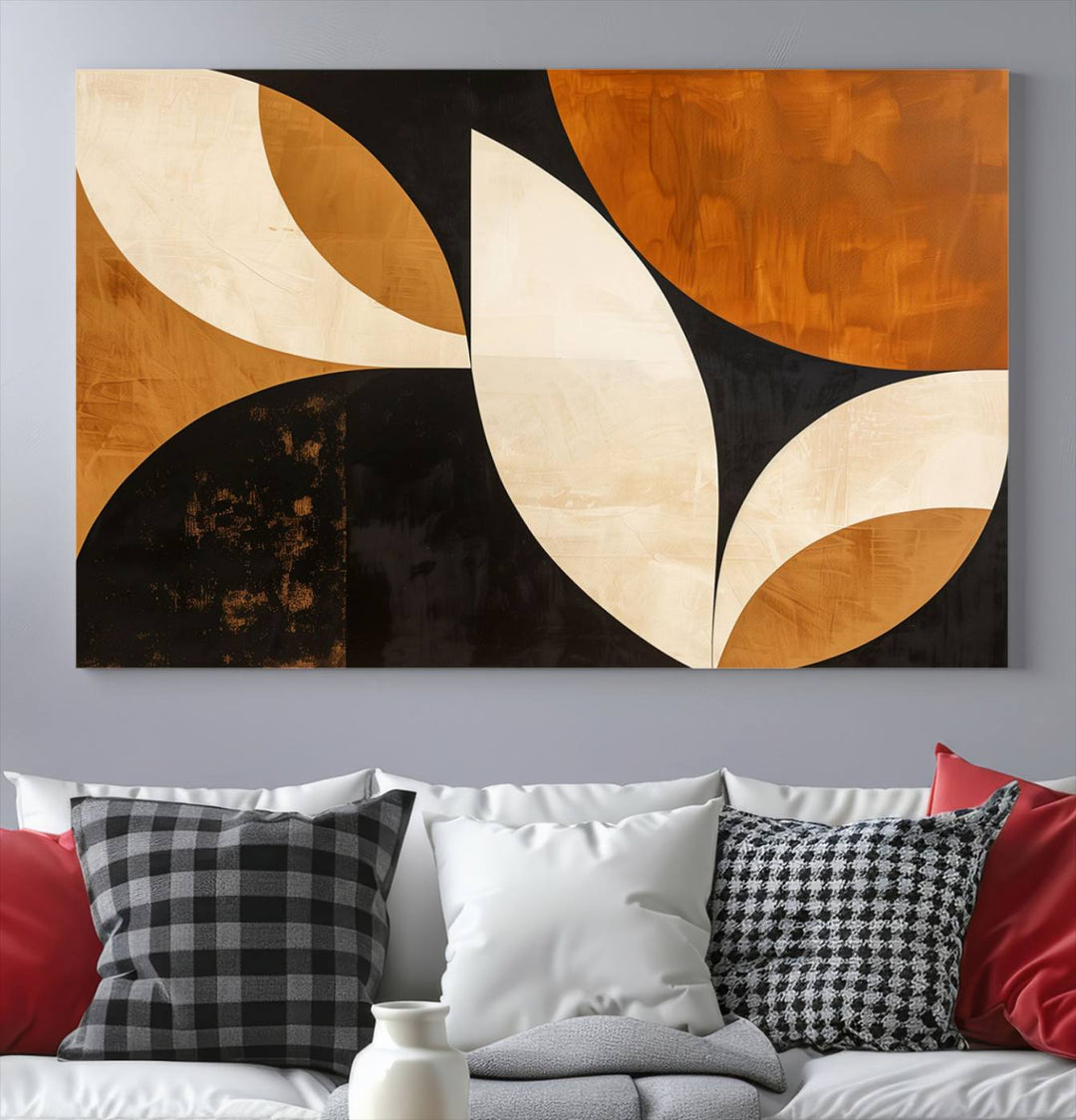 Geometric Abstract Wall Art Canvas Print, Mid Century Modern Wall Art Print