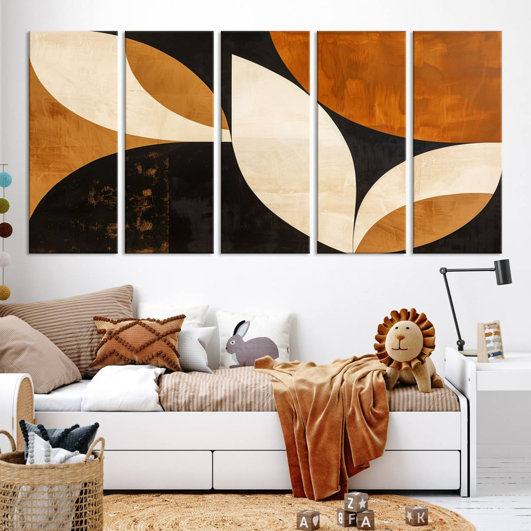 Geometric Abstract Wall Art Canvas Print, Mid Century Modern Wall Art Print