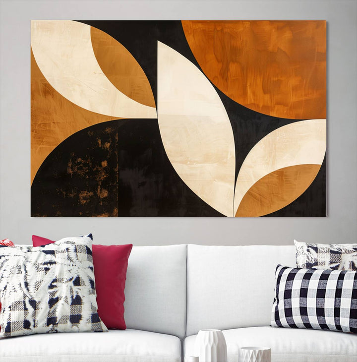 Geometric Abstract Wall Art Canvas Print, Mid Century Modern Wall Art Print