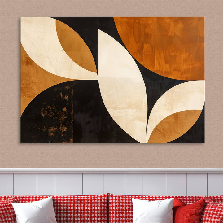 Geometric Abstract Wall Art Canvas Print, Mid Century Modern Wall Art Print