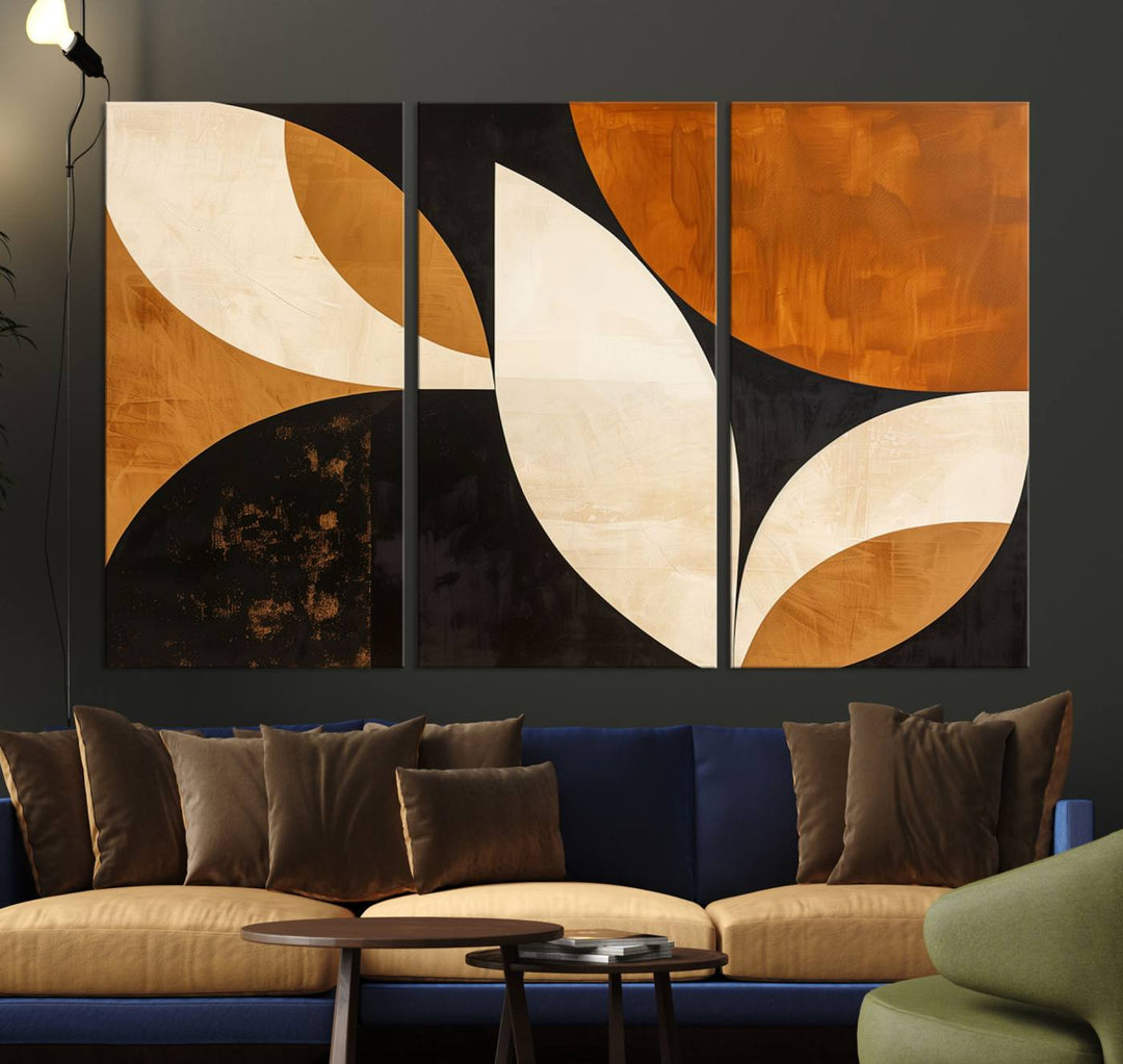 Geometric Abstract Wall Art Canvas Print, Mid Century Modern Wall Art Print