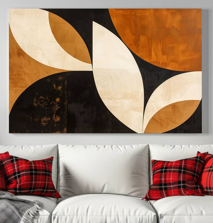 Geometric Abstract Wall Art Canvas Print, Mid Century Modern Wall Art Print