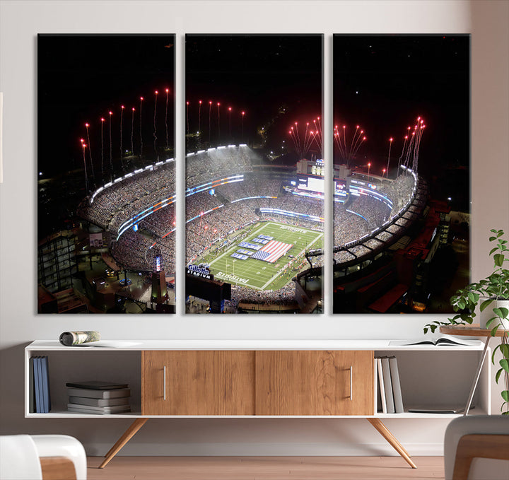 Gillette Stadium Wall Art Canvas Print NFL Football Stadium Wall Art Canvas Print, New England Patriots Wall Art Print, Football Lover Gifts