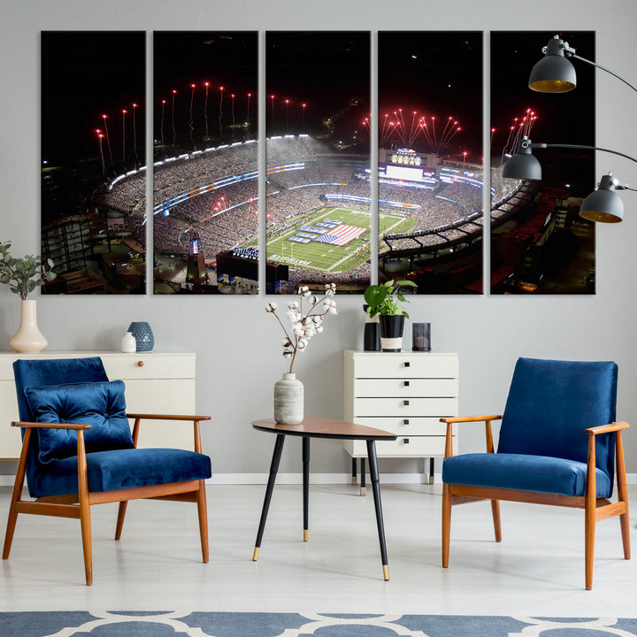 Gillette Stadium Wall Art Canvas Print NFL Football Stadium Wall Art Canvas Print, New England Patriots Wall Art Print, Football Lover Gifts