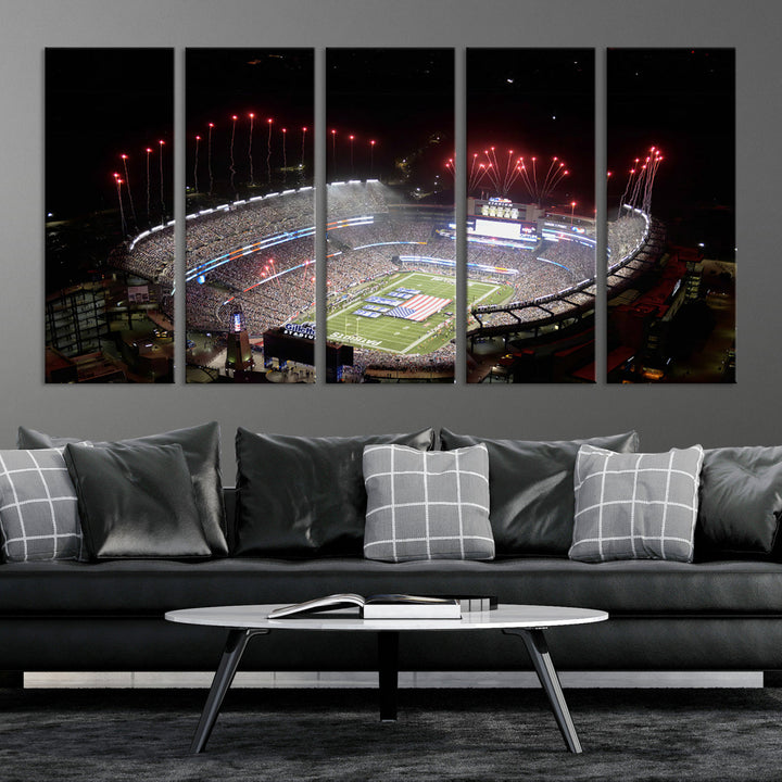 Gillette Stadium Wall Art Canvas Print NFL Football Stadium Wall Art Canvas Print, New England Patriots Wall Art Print, Football Lover Gifts