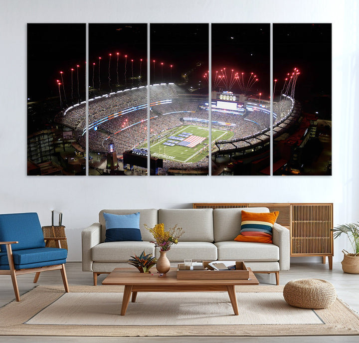 Gillette Stadium Wall Art Canvas Print NFL Football Stadium Wall Art Canvas Print, New England Patriots Wall Art Print, Football Lover Gifts