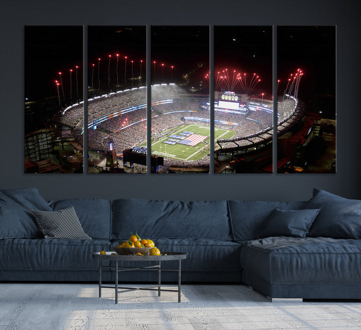 Gillette Stadium Wall Art Canvas Print NFL Football Stadium Wall Art Canvas Print, New England Patriots Wall Art Print, Football Lover Gifts