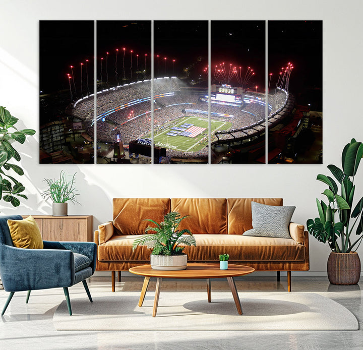 Gillette Stadium Wall Art Canvas Print NFL Football Stadium Wall Art Canvas Print, New England Patriots Wall Art Print, Football Lover Gifts