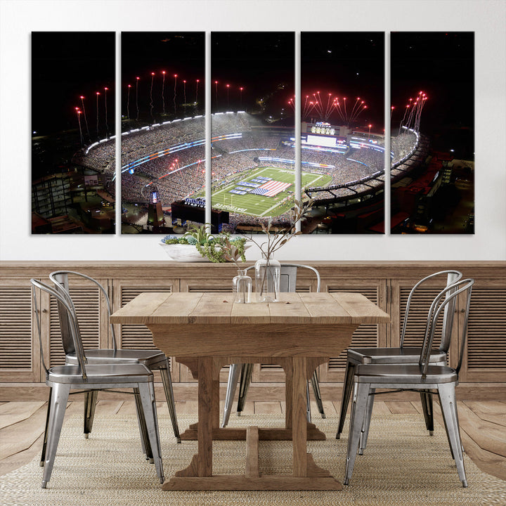 Gillette Stadium Wall Art Canvas Print NFL Football Stadium Wall Art Canvas Print, New England Patriots Wall Art Print, Football Lover Gifts