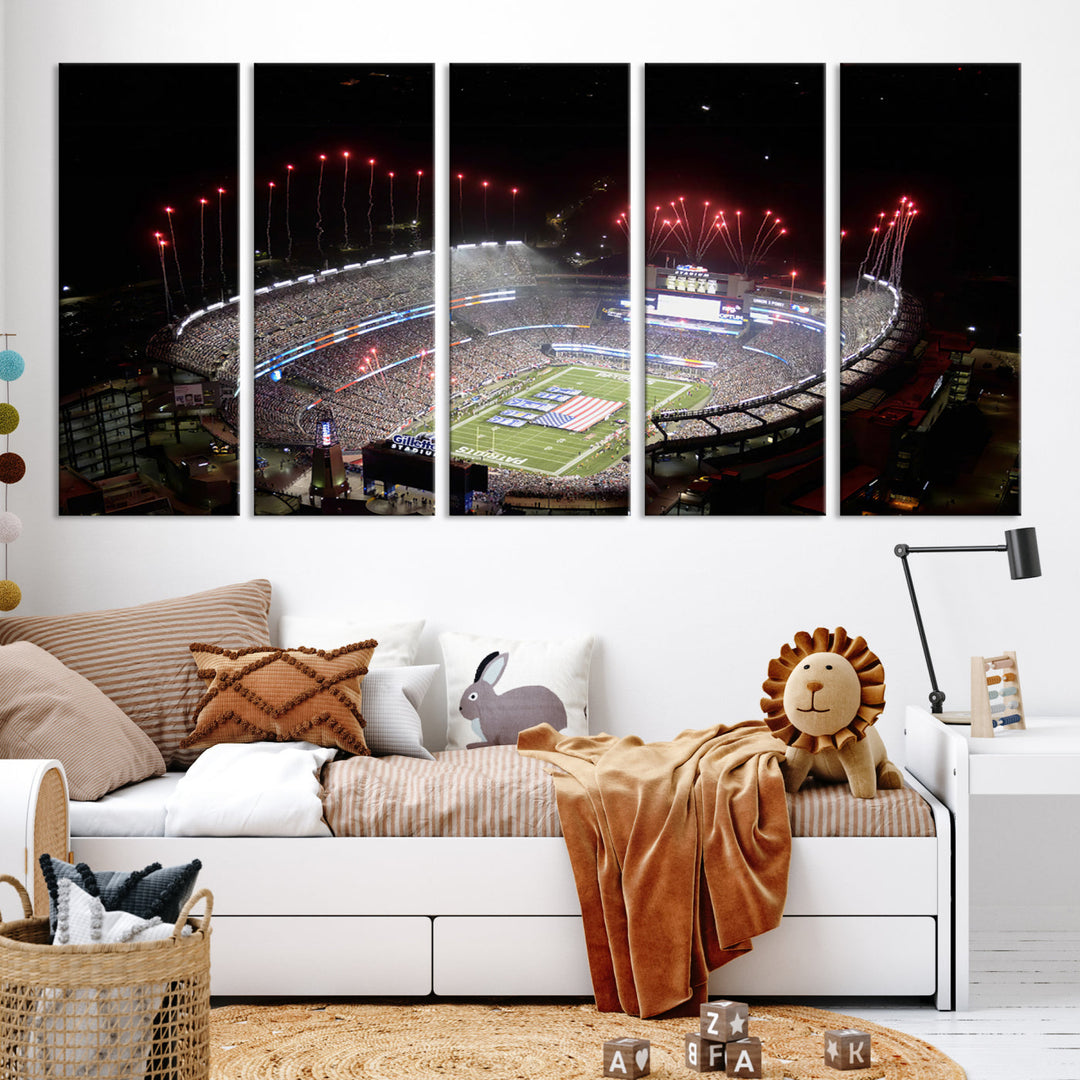 Gillette Stadium Wall Art Canvas Print NFL Football Stadium Wall Art Canvas Print, New England Patriots Wall Art Print, Football Lover Gifts