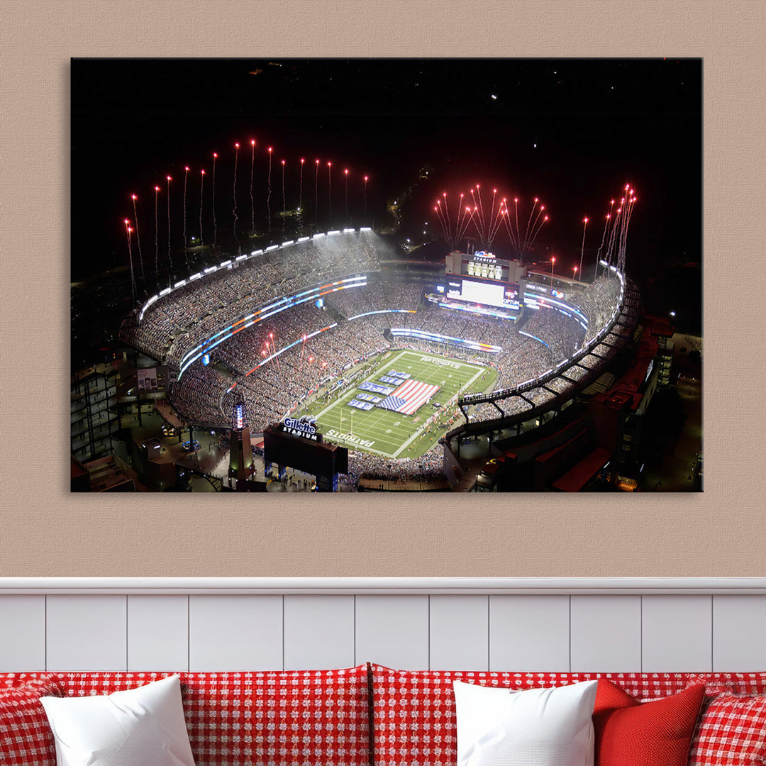 Gillette Stadium Wall Art Canvas Print NFL Football Stadium Wall Art Canvas Print, New England Patriots Wall Art Print, Football Lover Gifts