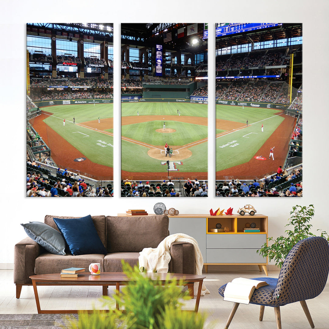 Globe Life Field Print Texas Rangers Stadium Wall Art Print for Gift Baseball Lover, MLB Wall Art, College Dorm Wall Art Print, Stadium Art