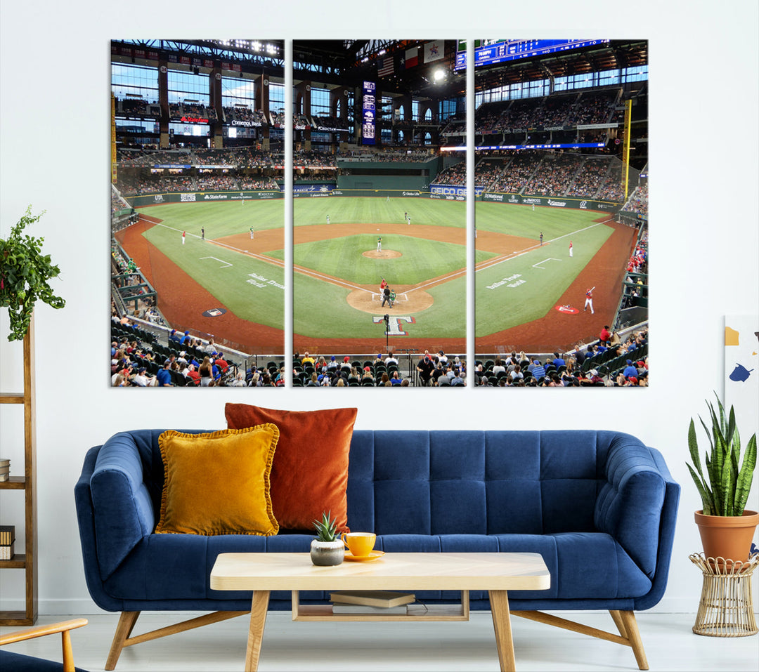 Globe Life Field Print Texas Rangers Stadium Wall Art Print for Gift Baseball Lover, MLB Wall Art, College Dorm Wall Art Print, Stadium Art