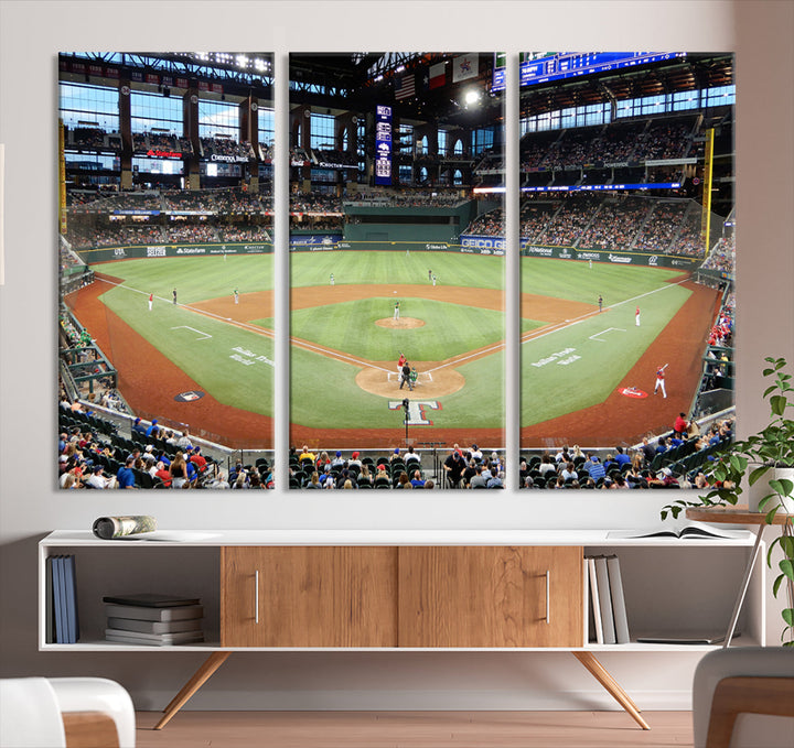 Globe Life Field Print Texas Rangers Stadium Wall Art Print for Gift Baseball Lover, MLB Wall Art, College Dorm Wall Art Print, Stadium Art